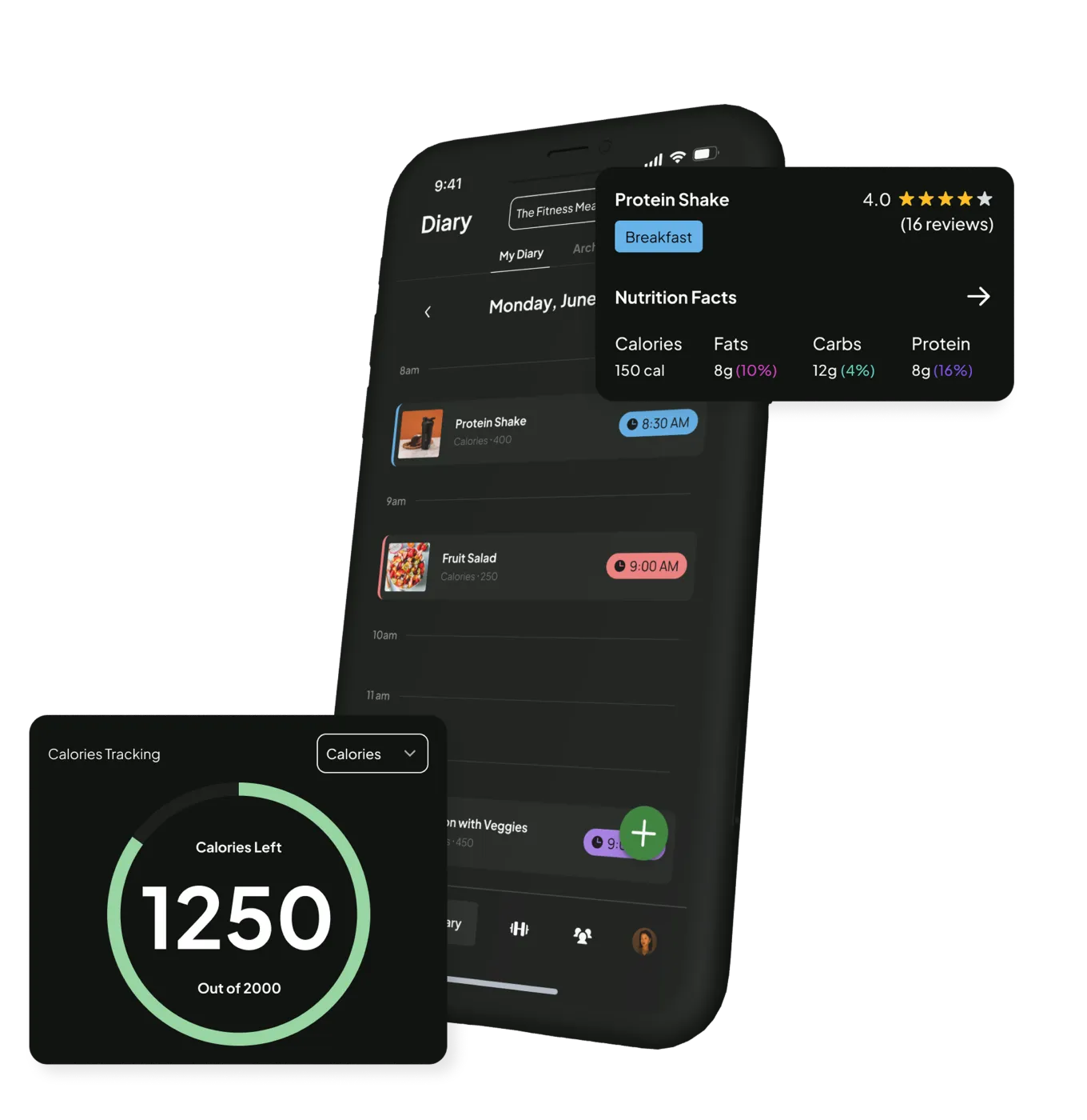 All-in-One Diary Tracking interface